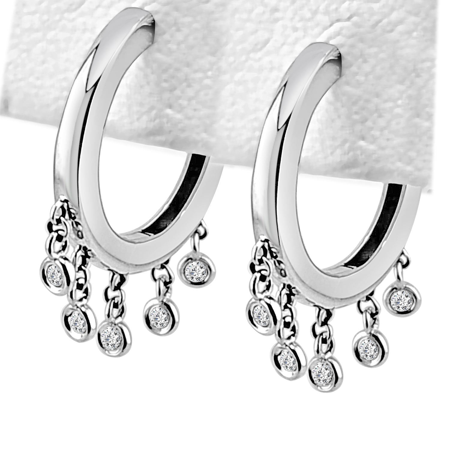 14K Yellow Gold Earrings with 0.12 Carat Natural Diamond