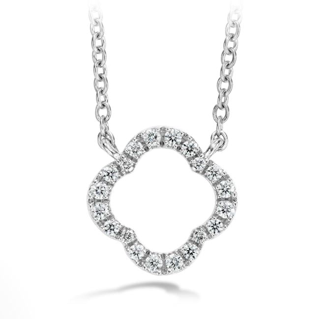 Signature Petal Diamond Necklace in 18 Karat White Gold - 0.12 Carat
