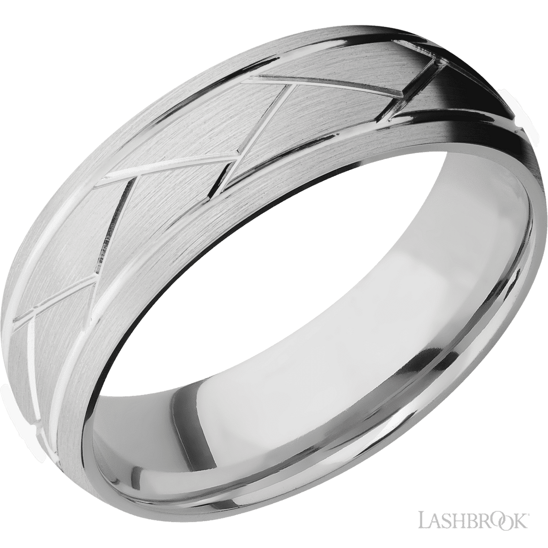 Satin Flat Weave Cobalt Chrome Wedding Band in Size 10