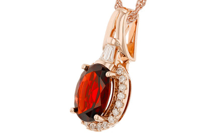 Oval Diamond Necklace in 14 Karat Rose Gold - 1.82 Carats