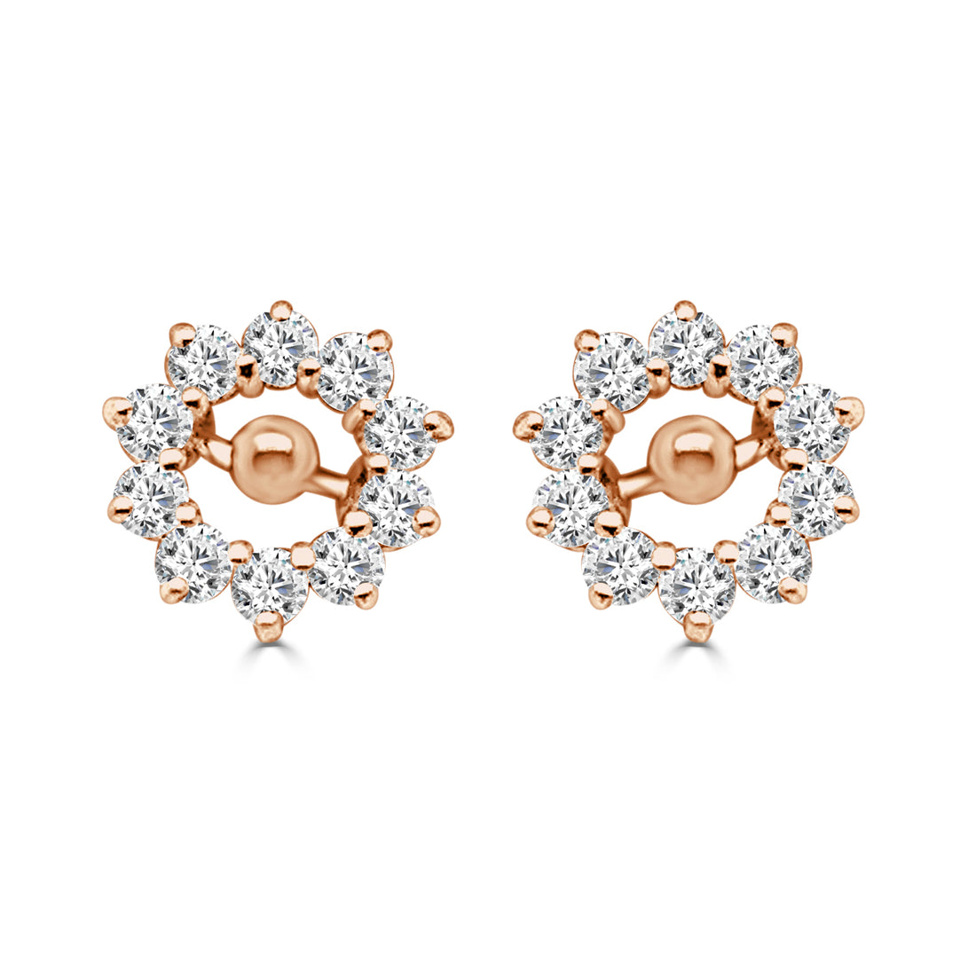14K Yellow Gold Diamond Earrings - 0.75 Carat Natural Sparkle