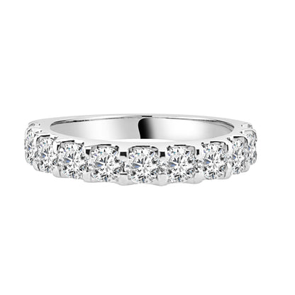14 Karat White Gold Wedding Band with 1.51 Carat Natural Diamond
