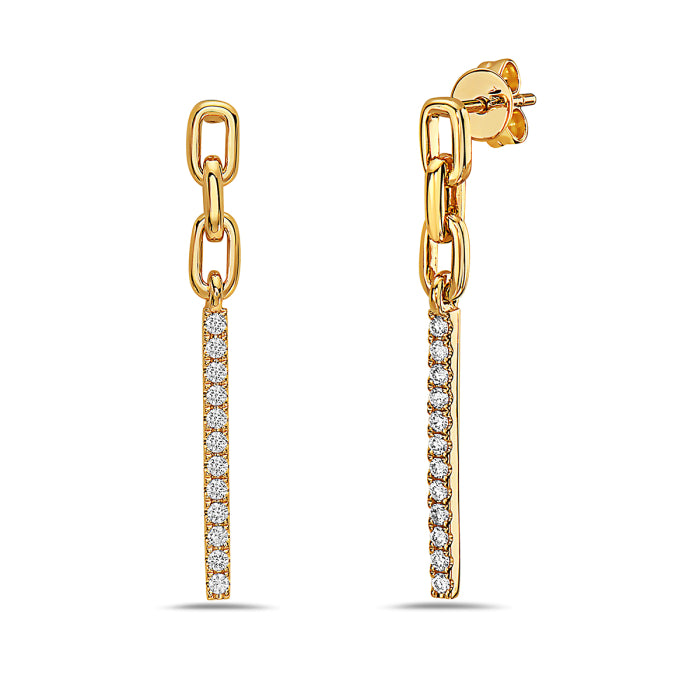 14 Karat Yellow Gold Round Natural Diamond Earrings 0.29 ct