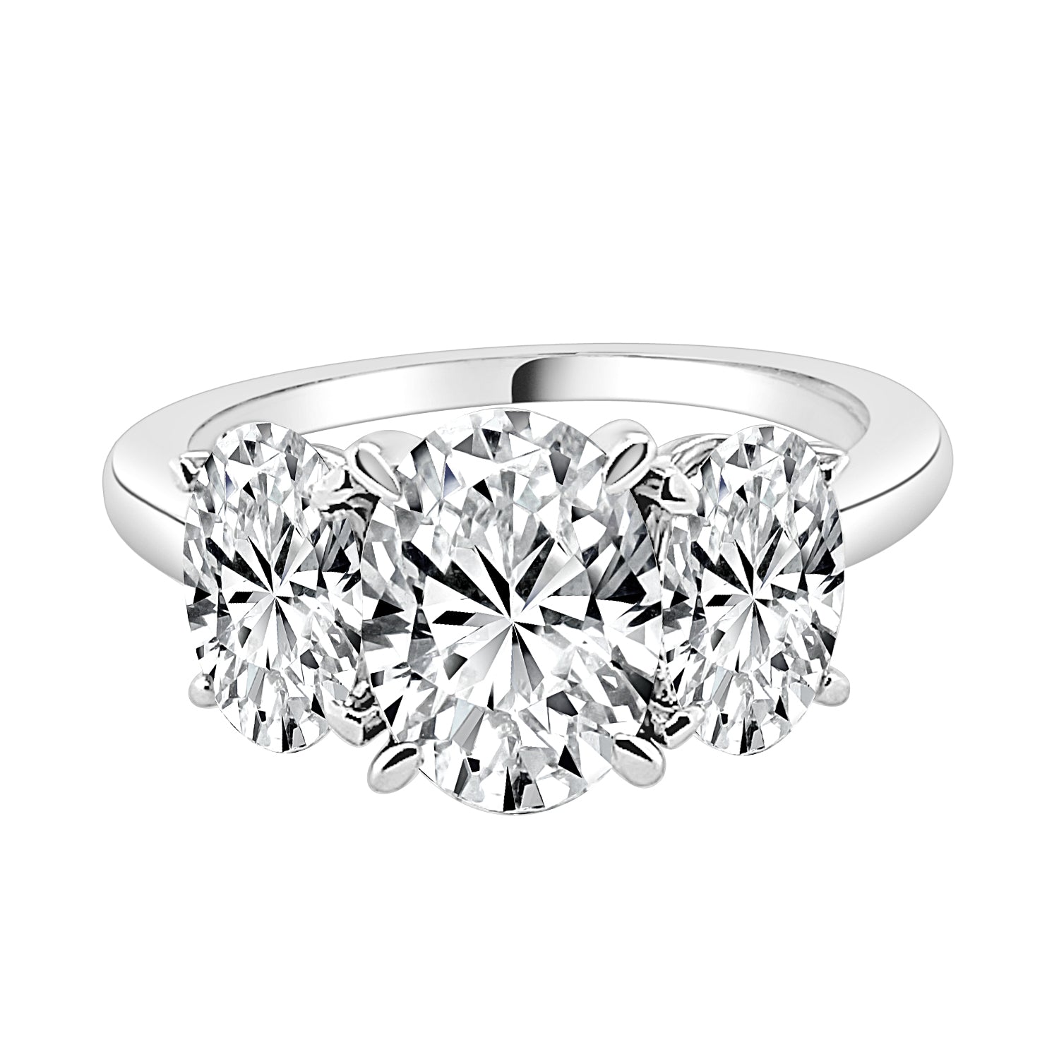 Oval Lab Diamond 14K White Gold Engagement Ring - 1.51 ct