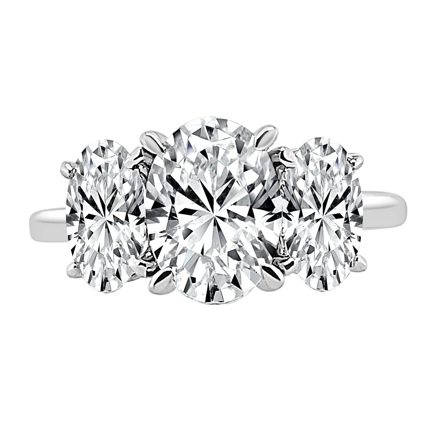 Oval Lab Diamond 14K White Gold Engagement Ring - 1.51 ct