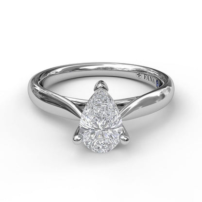 Pinched 14 Karat White Gold Engagement Mounting