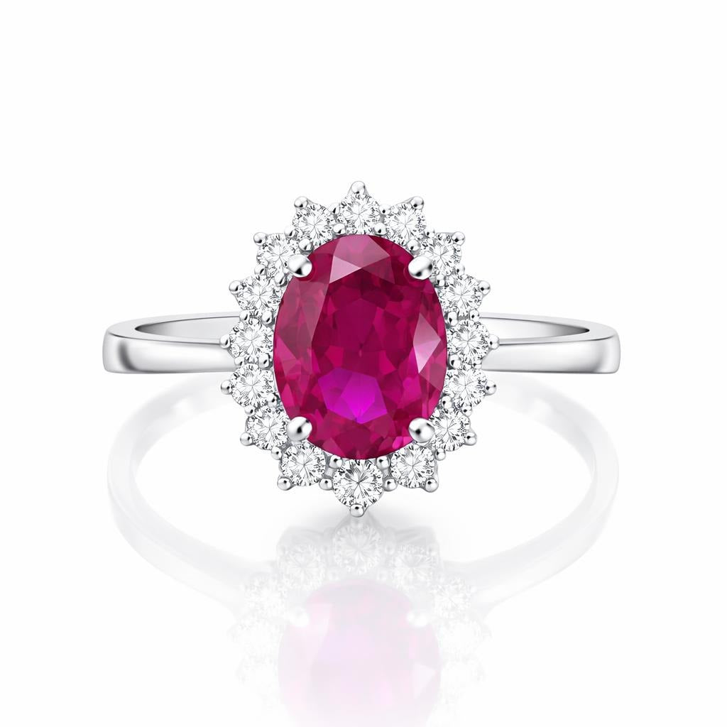 14 Karat White Gold Ruby Ring