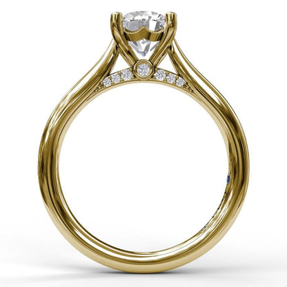 14K Yellow Gold Fancy Bridge Engagement Mounting