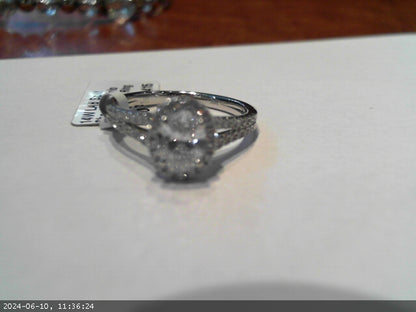 0.75 Lab Diamond Split Shank Oval Engagement Ring in 14 Karat White Gold