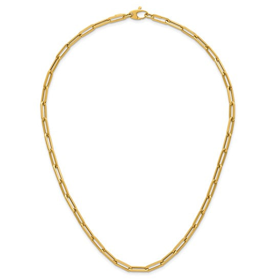 14K Yellow Gold Semi-Solid Paperclip Chain