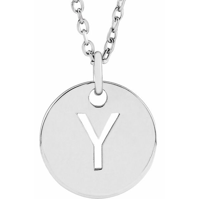 Personalized Initial Y Sterling Silver Necklace