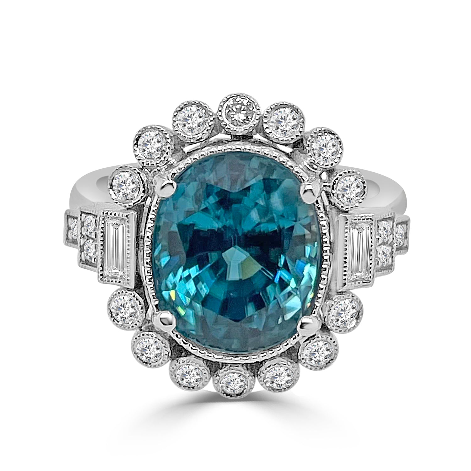 Sure! How about Vintage 18 Karat White Gold Zircon Ring - 8.15 Carats?