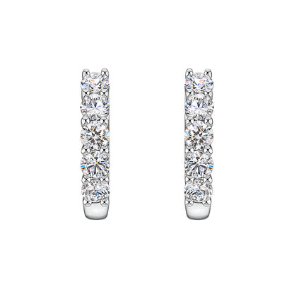 14 Karat White Gold Round Lab Diamond Earrings - 3.04 Carats