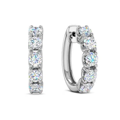 14 Karat White Gold Round Lab Diamond Earrings - 3.04 Carats
