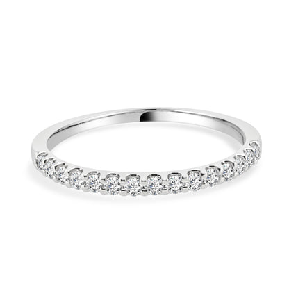14K White Gold Straight Shared Prong Diamond Wedding Band - 0.26ct Round Cut