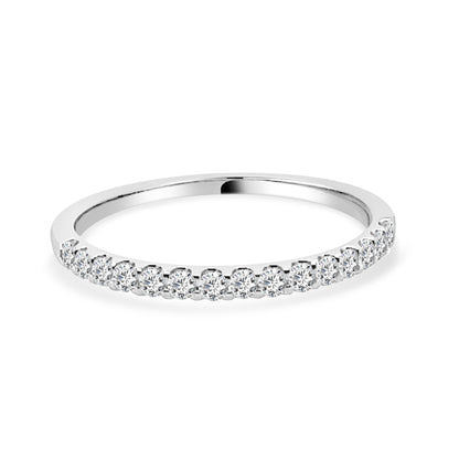 14K White Gold Straight Shared Prong Diamond Wedding Band - 0.26ct Round Cut