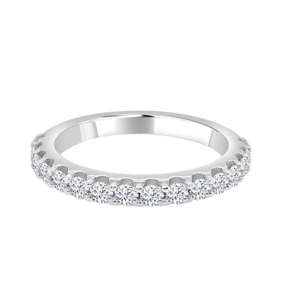 14K White Gold Wedding Band with 0.56 Carat Natural Diamond