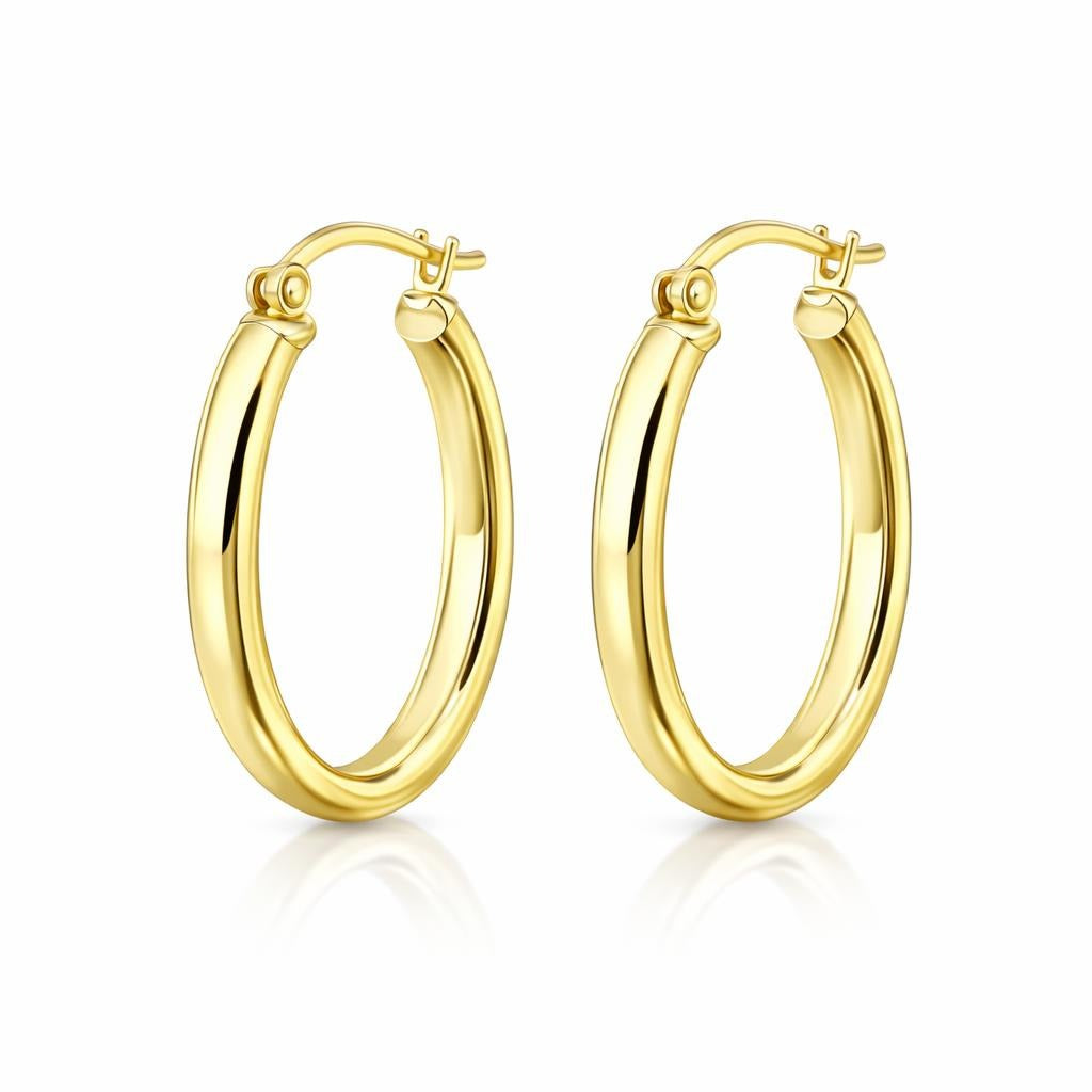 Polished Oval Earrings in 14 Karat Yellow Gold